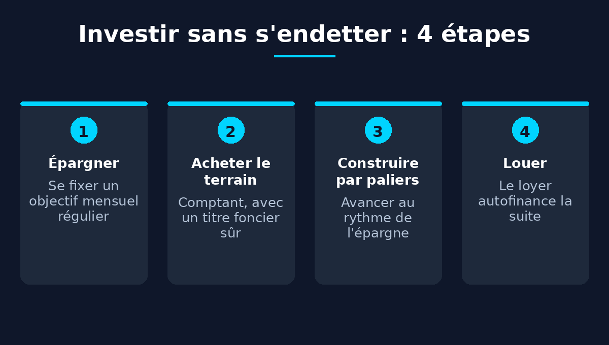 Infographie : investir dans l'immobilier sans s'endetter en 4 étapes au Niger