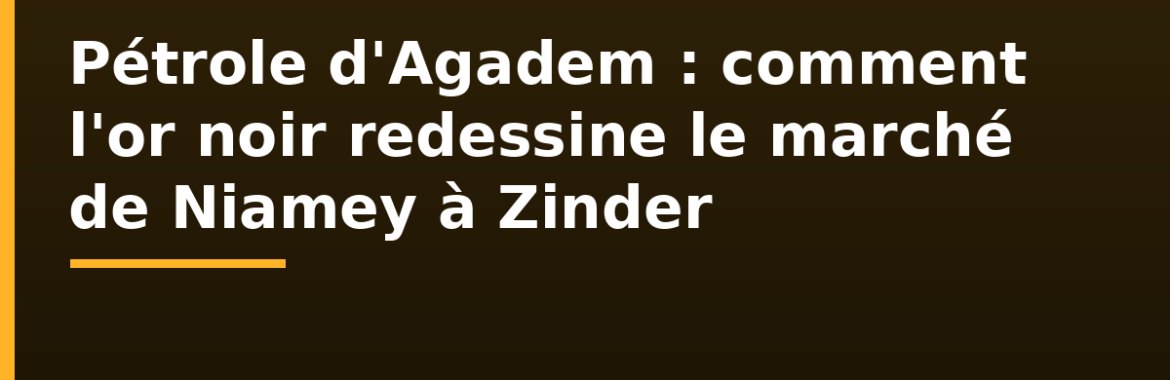 Pétrole nigérien et immobilier : comment l&rsquo;or noir d&rsquo;Agadem redessine le marché de Niamey à Zinder