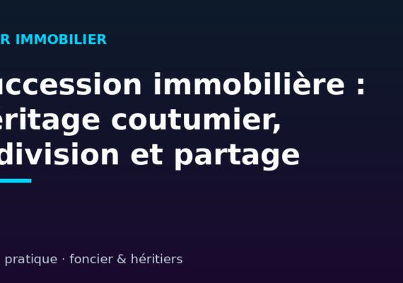 Succession immobilière au Niger : héritage coutumier, indivision et partage d&rsquo;un bien