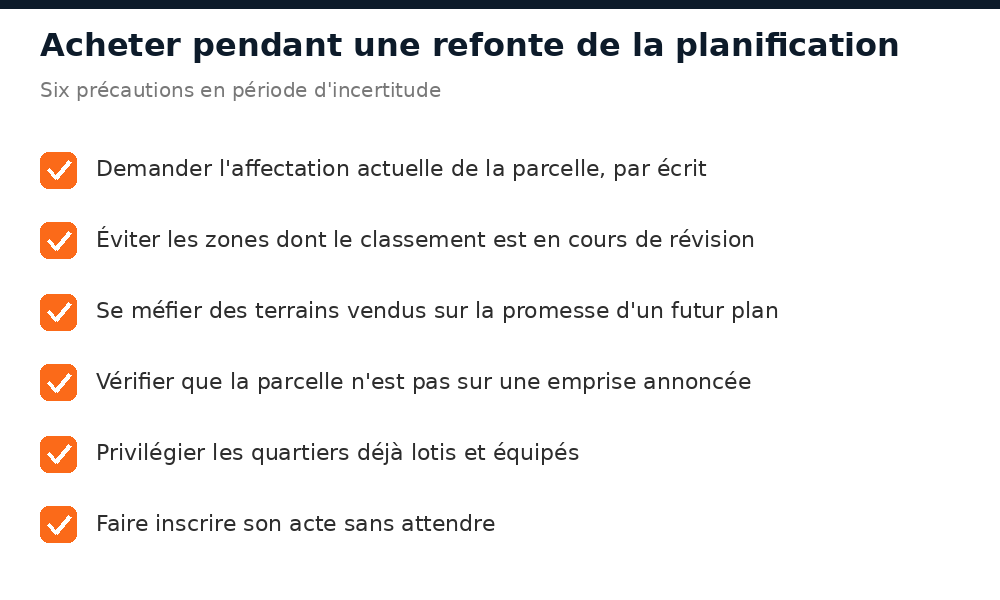Six précautions pour acheter pendant une refonte de la planification urbaine