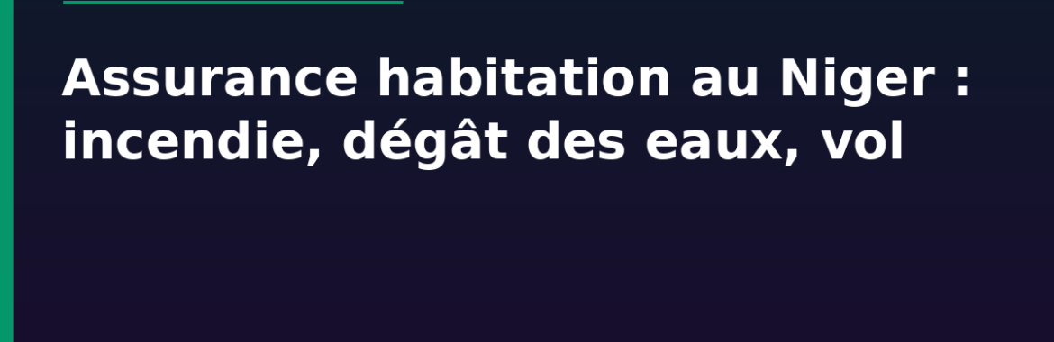 Assurance habitation au Niger : incendie, dégât des eaux, vol