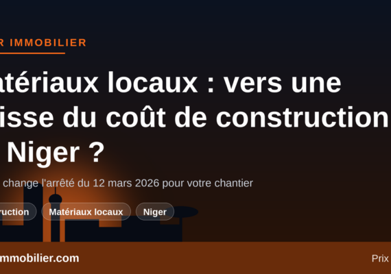 Matériaux locaux au Niger : l&rsquo;arrêté du 12 mars 2026 va-t-il faire baisser le coût de construction ?