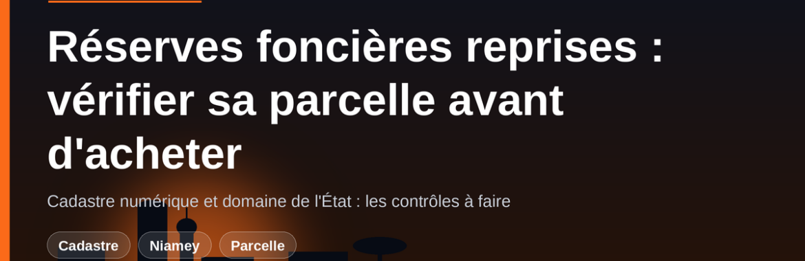 57 réserves foncières reprises à Niamey : comment vérifier qu&rsquo;une parcelle n&rsquo;appartient pas à l&rsquo;État