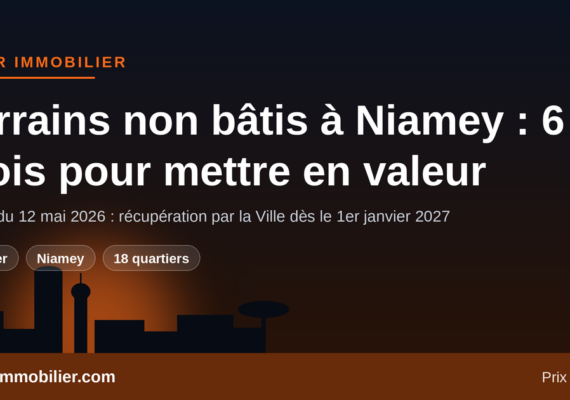 Terrains non bâtis à Niamey : 6 mois pour mettre en valeur, récupération dès le 1er janvier 2027
