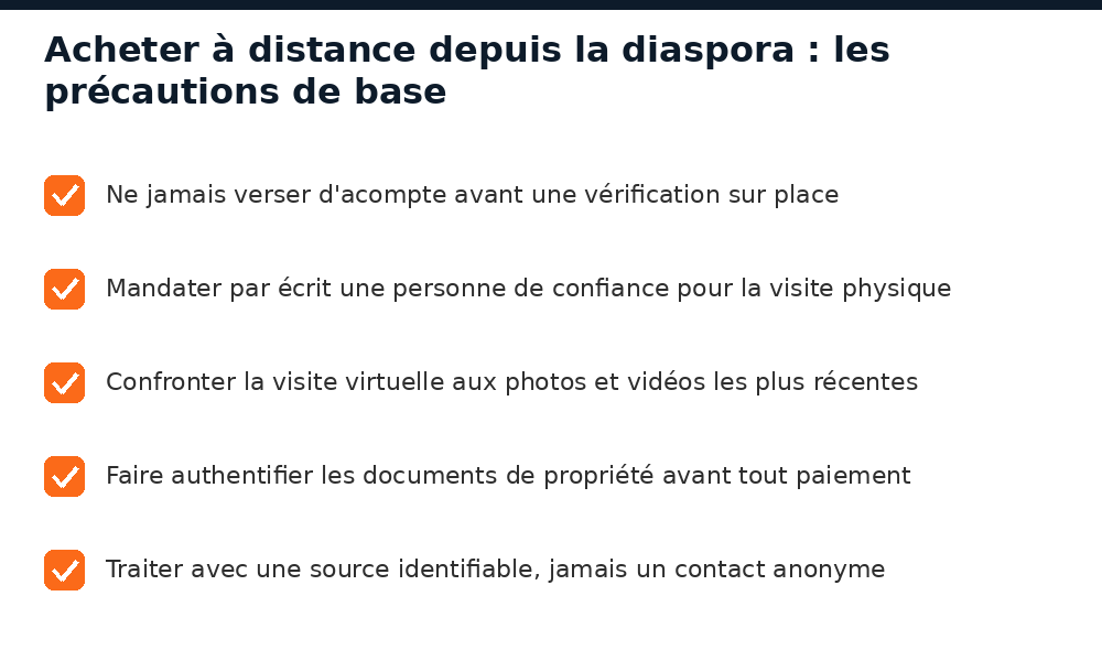 Précautions de base pour un achat immobilier à distance depuis la diaspora nigérienne