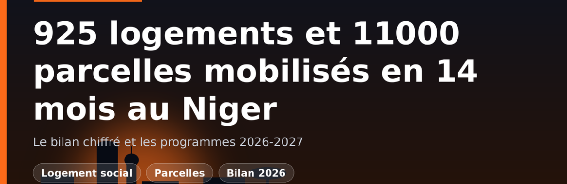 925 logements et 11000 parcelles mobilisés en 14 mois au Niger : le bilan chiffré et les programmes 2026-2027