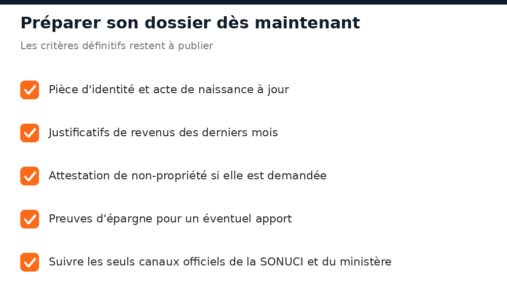 Pièces à préparer pour une candidature à un logement social au Niger